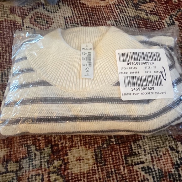 Madewell Stripe-Play Mockneck Pullover Sweater NI116 - Picture 6 of 6
